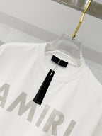 White crewneck T-shirt with interior neck label and black size tag