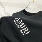 Black crewneck T-shirt with HOLLYWOOD California back print