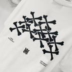Amiri white T-shirt with black abstract back graphic and small emblem prints