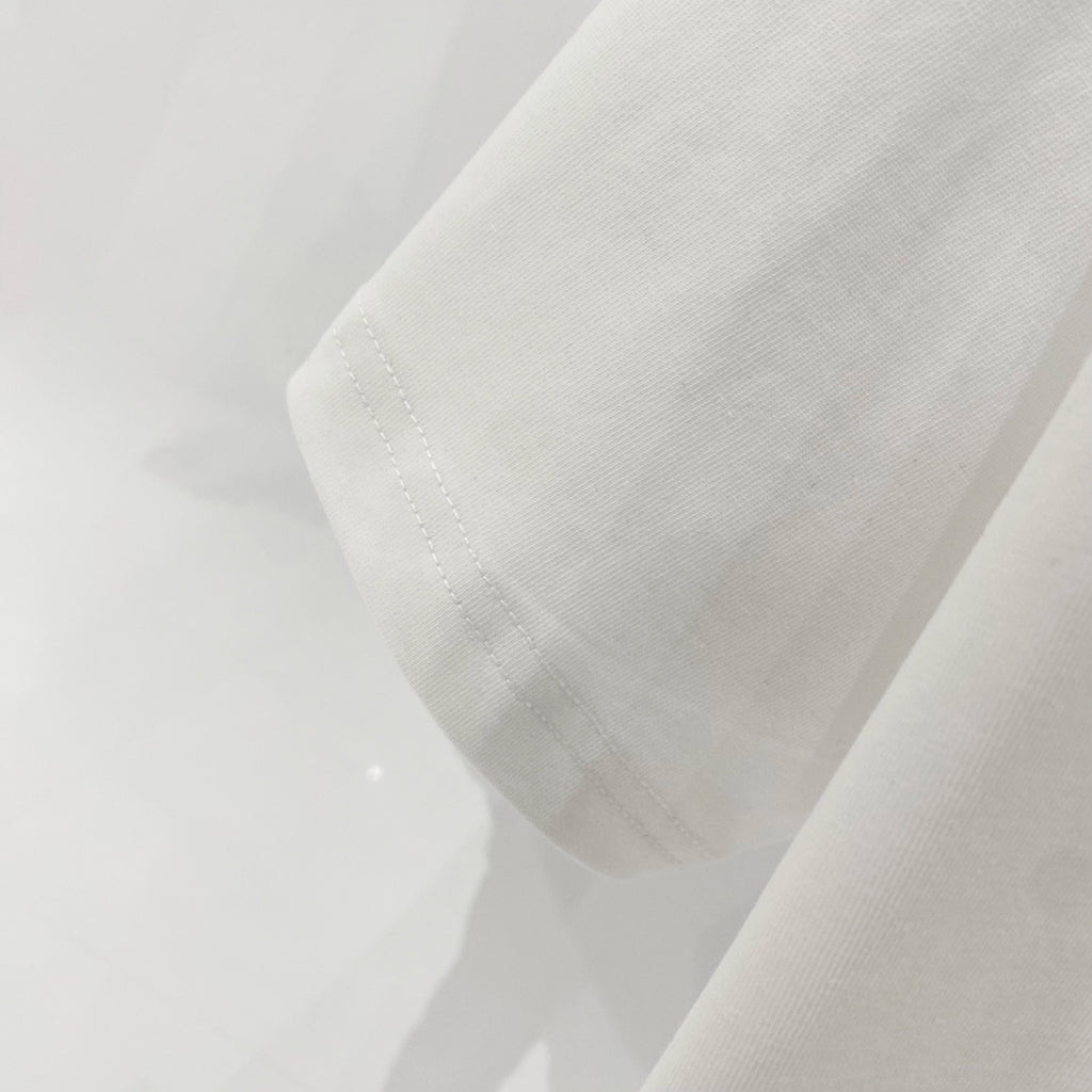 Amiri white T-shirt hem with stitched edge detail