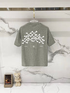 Heather gray Amiri T-shirt with back cross graphic and text print