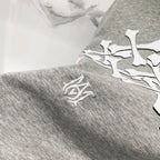 Heather gray Amiri T-shirt with small logo crest on sleeve