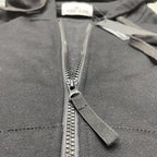 Stone Island zip-up hoodie front zipper with metal pull and zipper tab