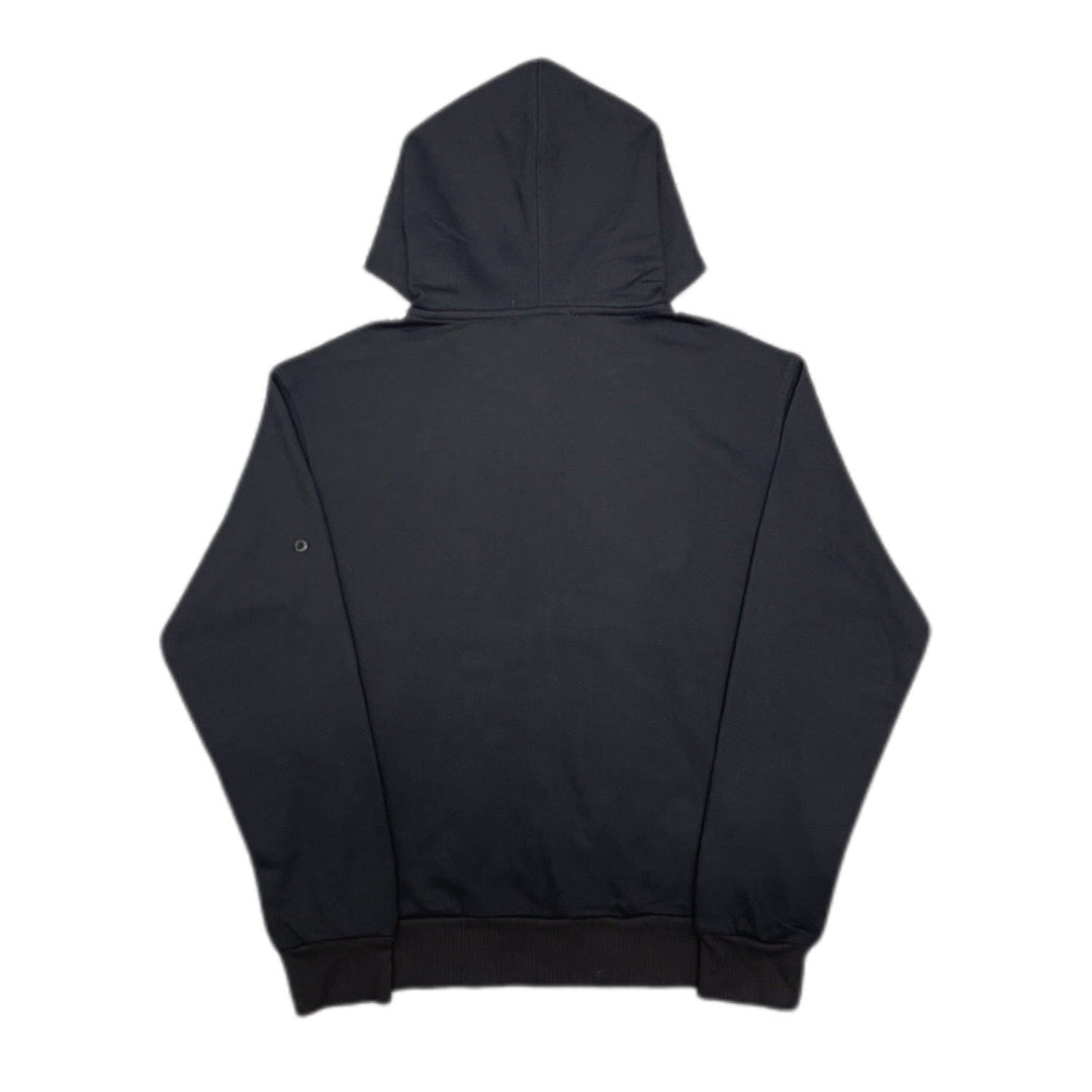 Stone Island zip-up hoodie with hood, plain back and ribbed hem