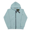 Stone Island light blue zip-up hoodie with hood and front kangaroo pocket