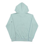 Stone Island light blue zip-up hoodie with hood, back view