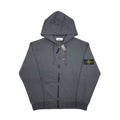 Stone Island zip-up hooded jacket, dark gray, drawstring hood and chest zip