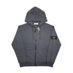 Stone Island zip-up hooded jacket, dark gray, drawstring hood and chest zip