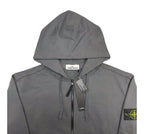 Stone Island hooded zip jacket, dark gray, drawstrings and brand neck label