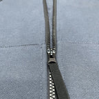 Stone Island zip-up hoodie close-up of metal zipper and fabric seam