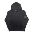 Stone Island dark hooded sweatshirt with front pouch pocket and drawstring hood