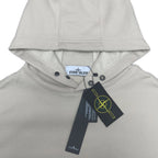 Stone Island hooded sweatshirt, light beige hood with neck tag and snaps