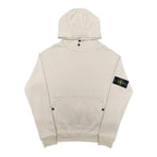 Stone Island hooded sweatshirt, light beige front with kangaroo pocket