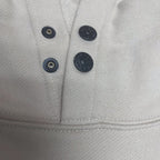 Stone Island hooded sweatshirt, light beige ribbed collar with black snap buttons