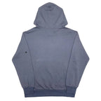 Stone Island hooded sweatshirt in slate blue, plain back with drawstring hood
