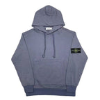 Stone Island hooded sweatshirt in slate blue, with drawstring and kangaroo pocket