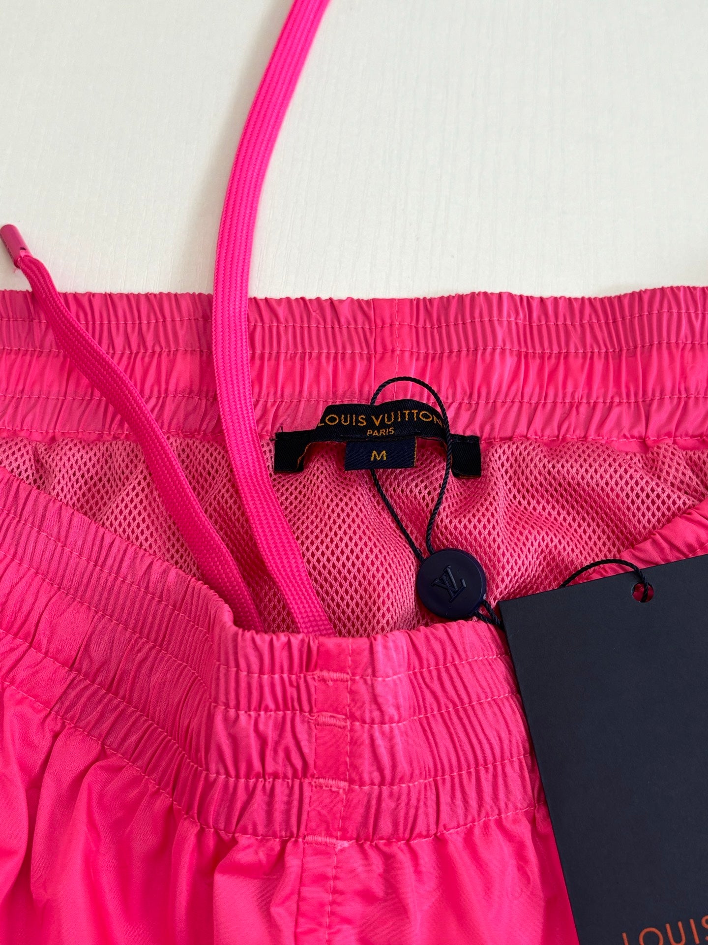 Louis Vuitton pink shorts with elastic waistband and drawstring pull tab
