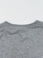 Grey T-shirt upper back with crew neckline