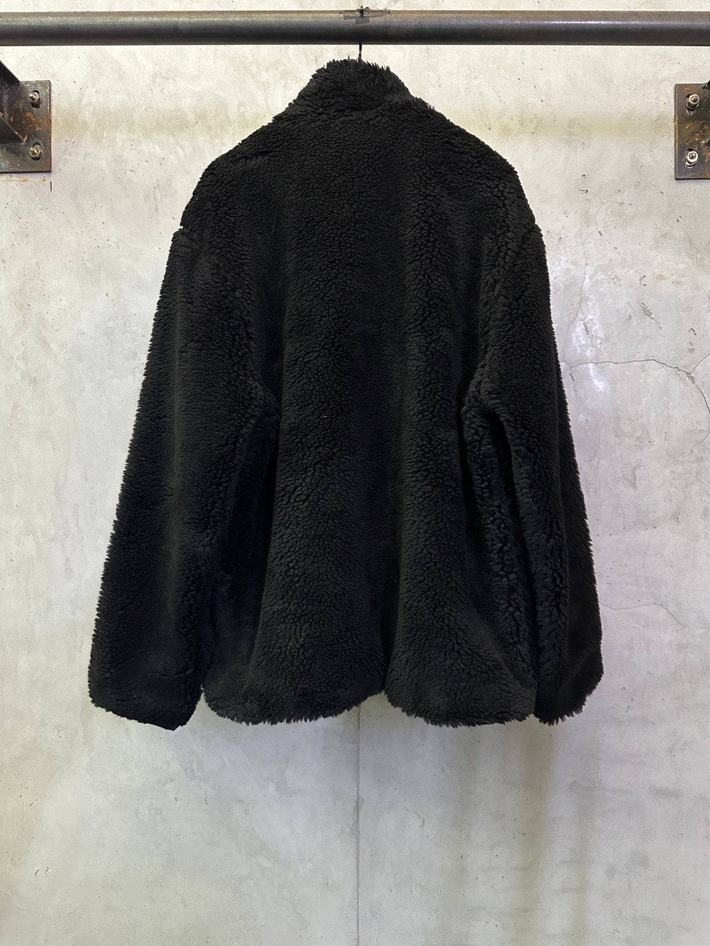 Dior long black fleece full-zip jacket, back view