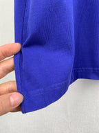 Balenciaga blue T-shirt sleeve cuff and hem seam, short sleeve