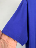 Balenciaga blue T-shirt hem with side stitching, short sleeve