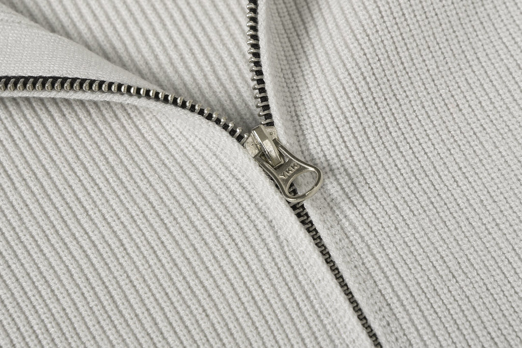 Stone Island knit clothing with zip and stand collar