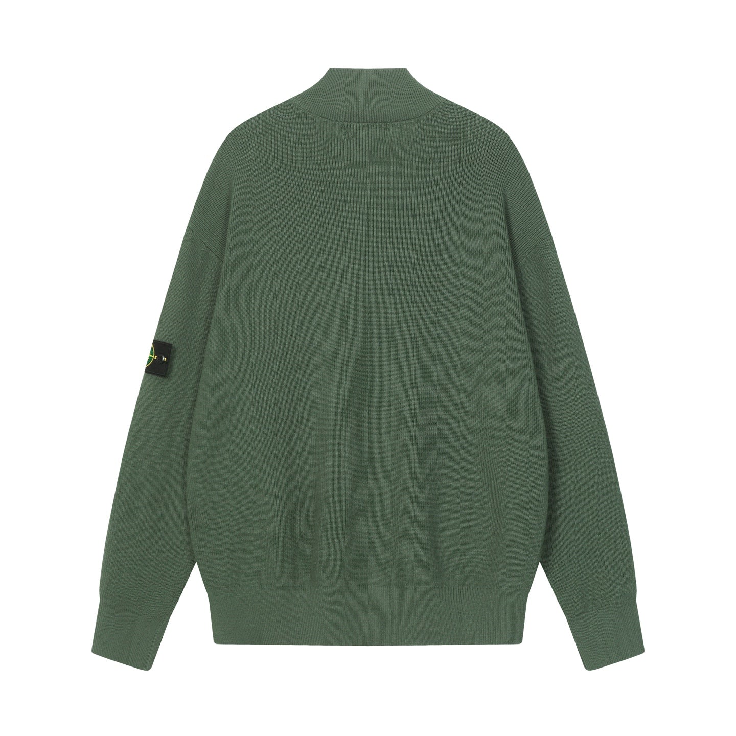 Stone Island zip jacket, dark green knit with back yoke and long sleeves