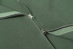 Stone Island knit jacket front zip with metal pulls, dark green