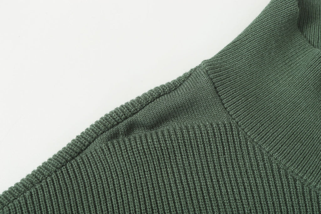 Stone Island zip jacket shoulder and collar rib-knit detail in dark green