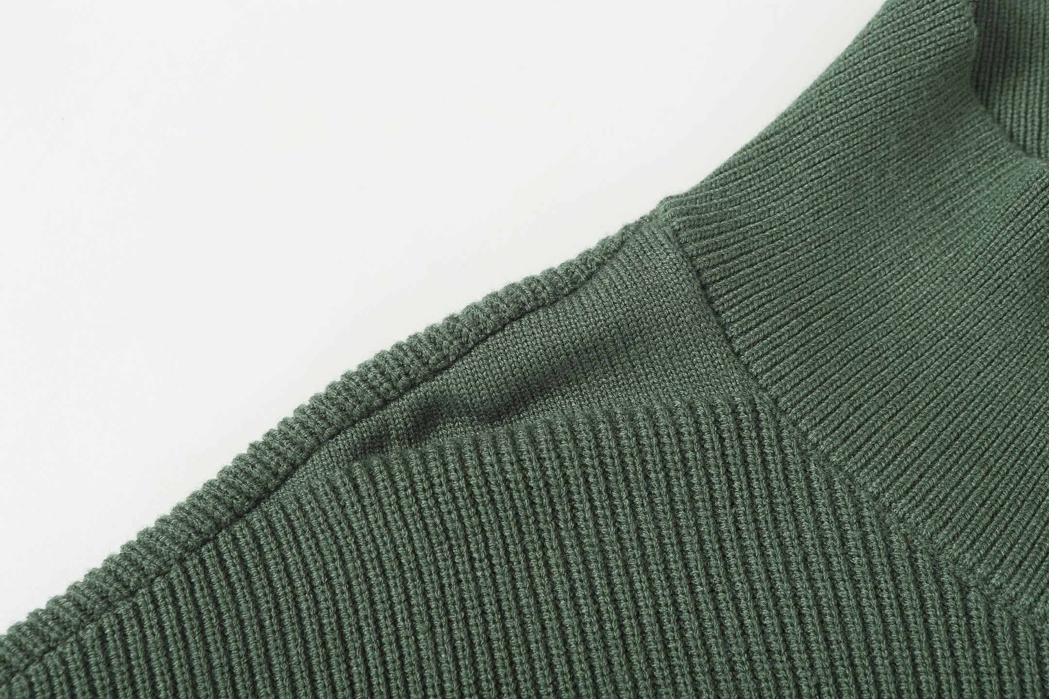 Stone Island zip jacket shoulder and collar rib-knit detail in dark green