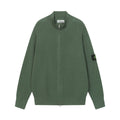 Stone Island zip jacket, dark green knit with stand collar and long sleeves