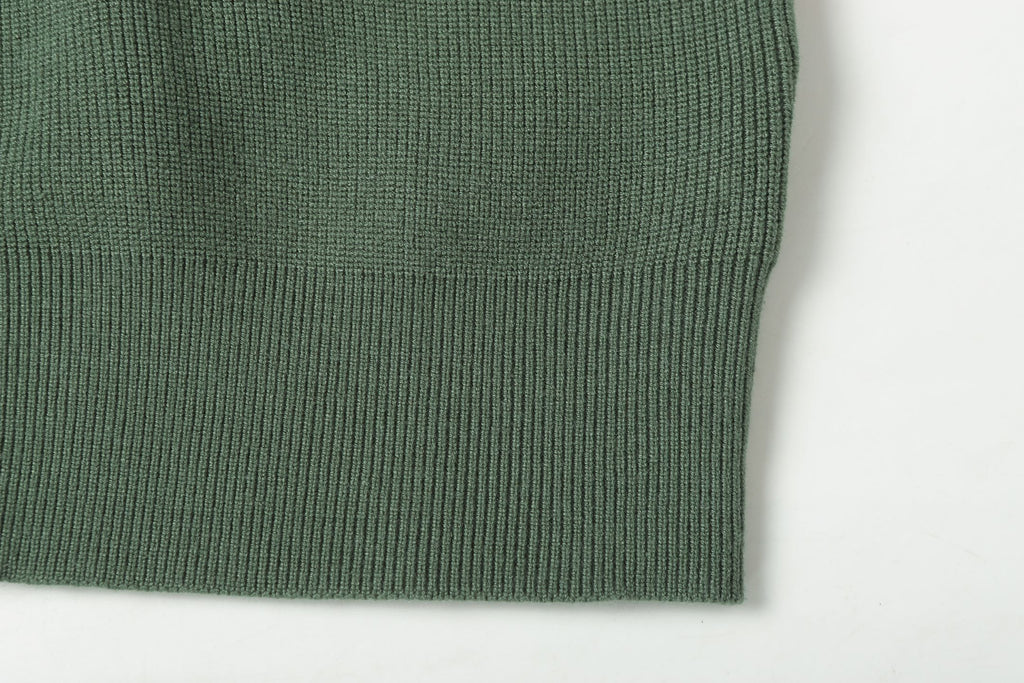Stone Island zip jacket hem in dark green rib-knit