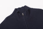 Stone Island knit zip jacket neckline with stand collar, dark navy
