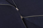 Stone Island dark navy knit jacket with full front zipper and stand collar