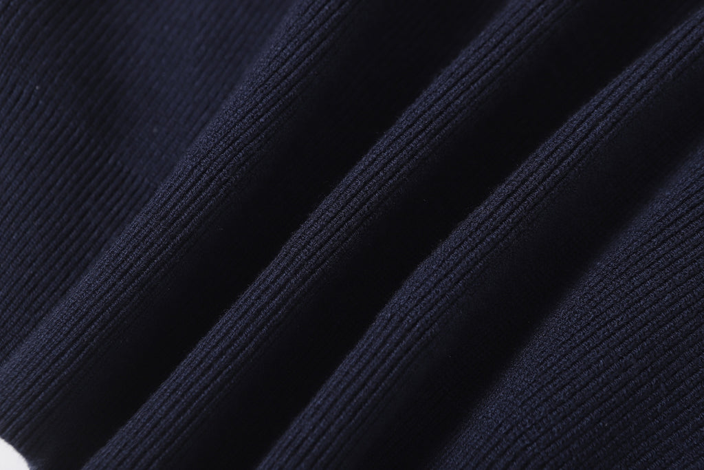 Stone Island dark navy knit jacket cuffs and side panel seams
