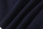 Stone Island dark navy knit jacket cuffs and side panel seams