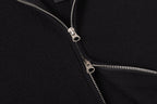 Stone Island black jacket zipper with silver pull and metal slider