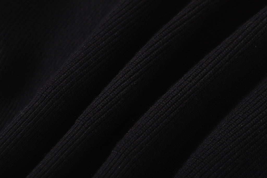 Stone Island black jacket ribbed fabric close-up on sleeve