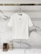 Off-white T-shirt with small black OFF logo on chest