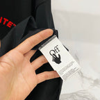 Off-White black T-shirt with inner care label and stitched neckline