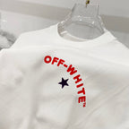 White short-sleeve T-shirt with OFF-WHITE star logo print