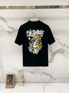 Off White black T-shirt with large front dragon graphic, short sleeves