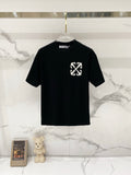 Off White black T-shirt with small chest logo, short sleeves