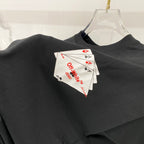 Off-White T-shirt shoulder with large card graphic print on back