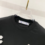Crewneck Off-White T-shirt with brand label at neckline, black fabric