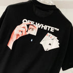 Off-White T-shirt front with OFF-WHITE™ text and poker card graphic