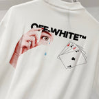 Off-White graphic T-shirt, off-white, front face illustration with card icon and text