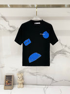 Off-White black T-shirt with blue heart-style print on the front
