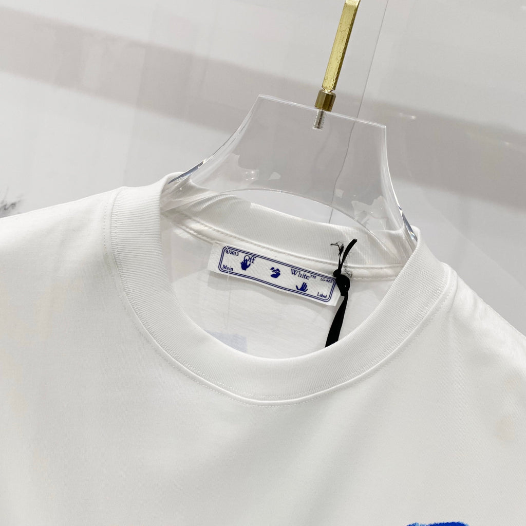 Off-White white T-shirt neckline with inner size tag