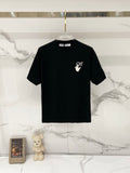 Black Off-style graphic T-shirt with small chest logo